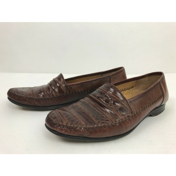 Mezlan Genuine Lizard Brown Sebastian Loafers sz 9 main image 3